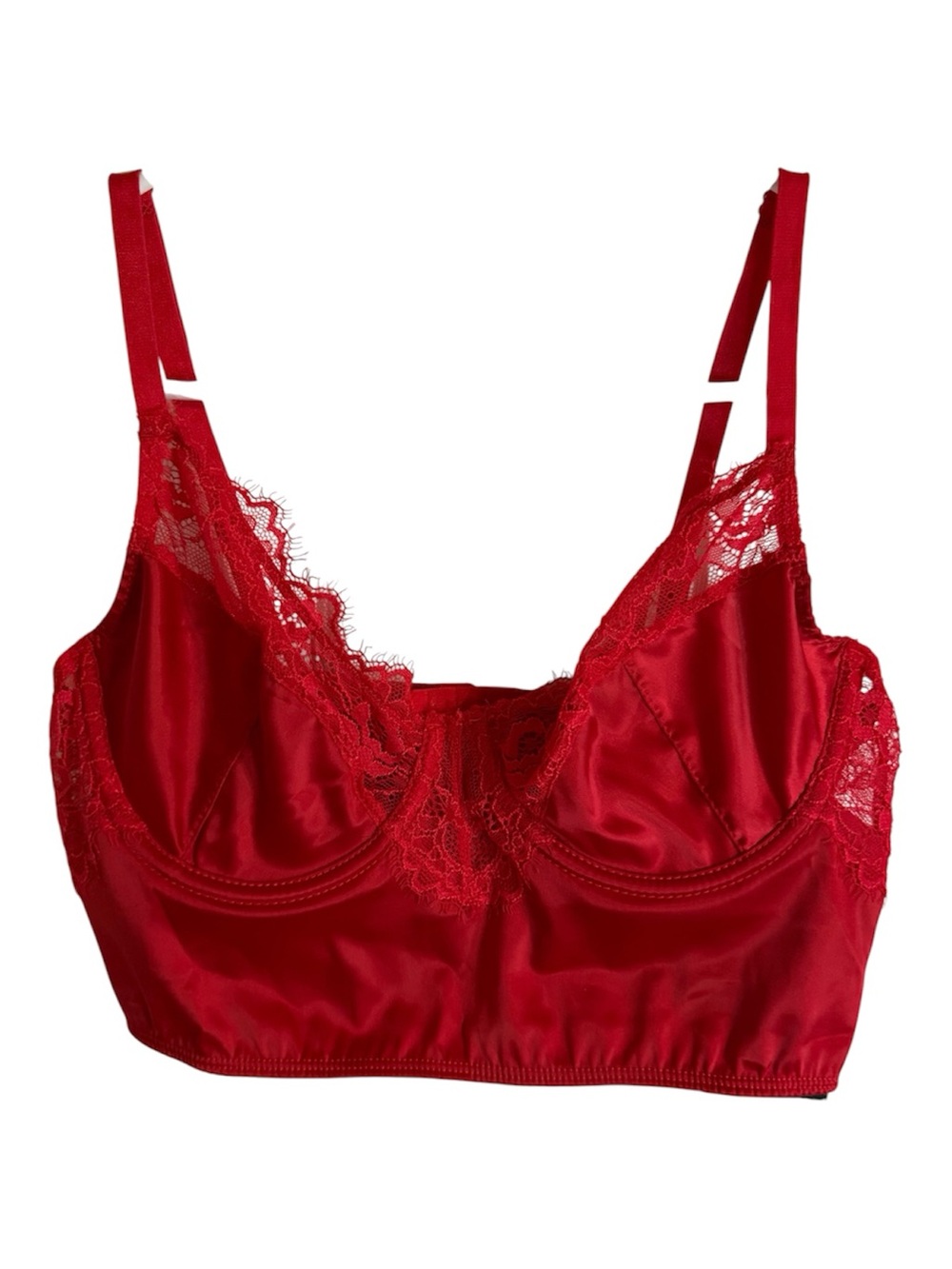 NWT Fashion Nova Hate To See Me Leave Lace Bustier Bralette Top Red Large